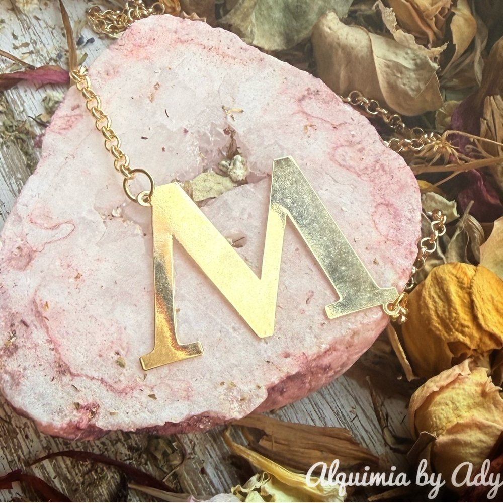 Gold Letter M Necklace • Clean Beauty Edit